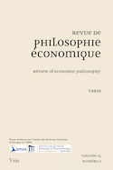 Revue de philosophie économique, v. 25, no 02